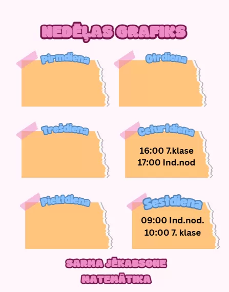 Matemātikas nodarbības pie skolotājas Sarmas