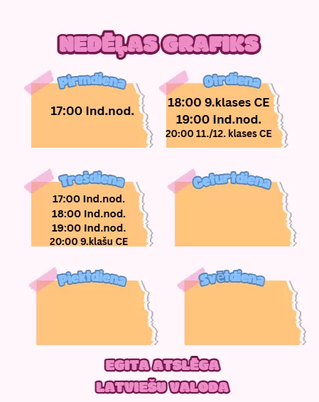 Latviešu vaodas nodarb'bias pie skolotājas Egitas